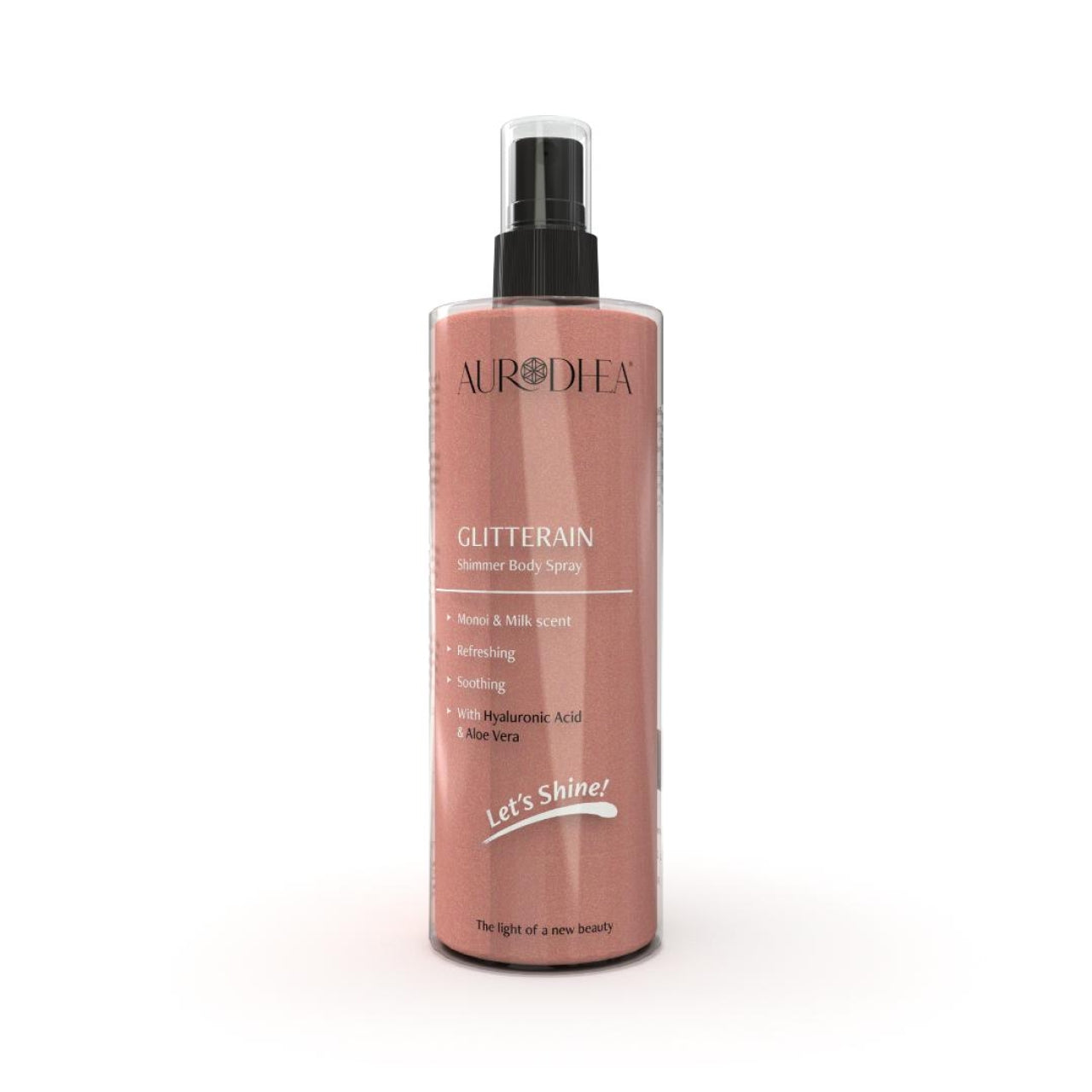 GLITTERAIN – Golden Shimmer Body Spray (Monoi & Milk) — 150 ml
