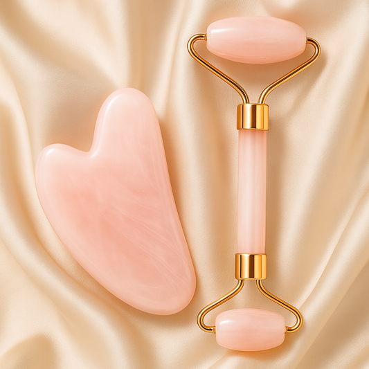 Rose Quartz Facial Roller & Gua Sha Set